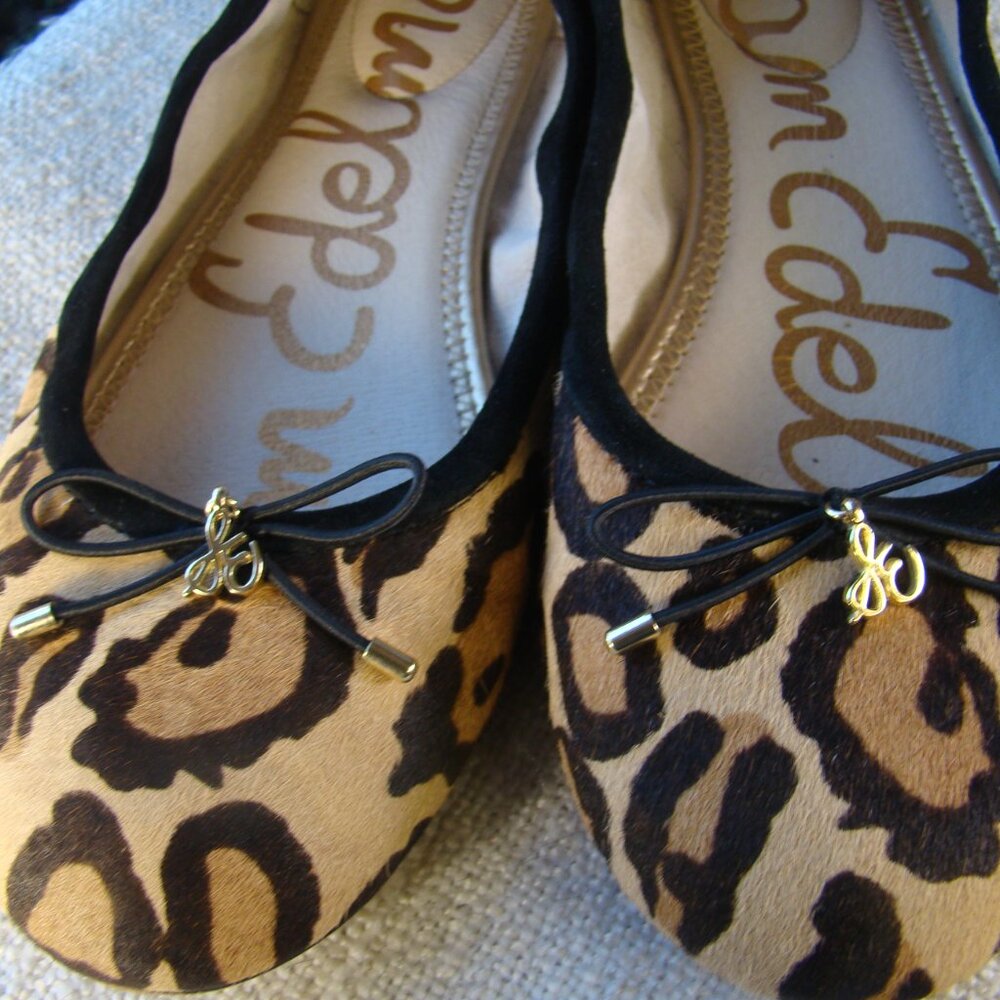 Sam Edelman Felicia leopard real fur ballerina flat, Size 7.5 W - Picture 8 of 9